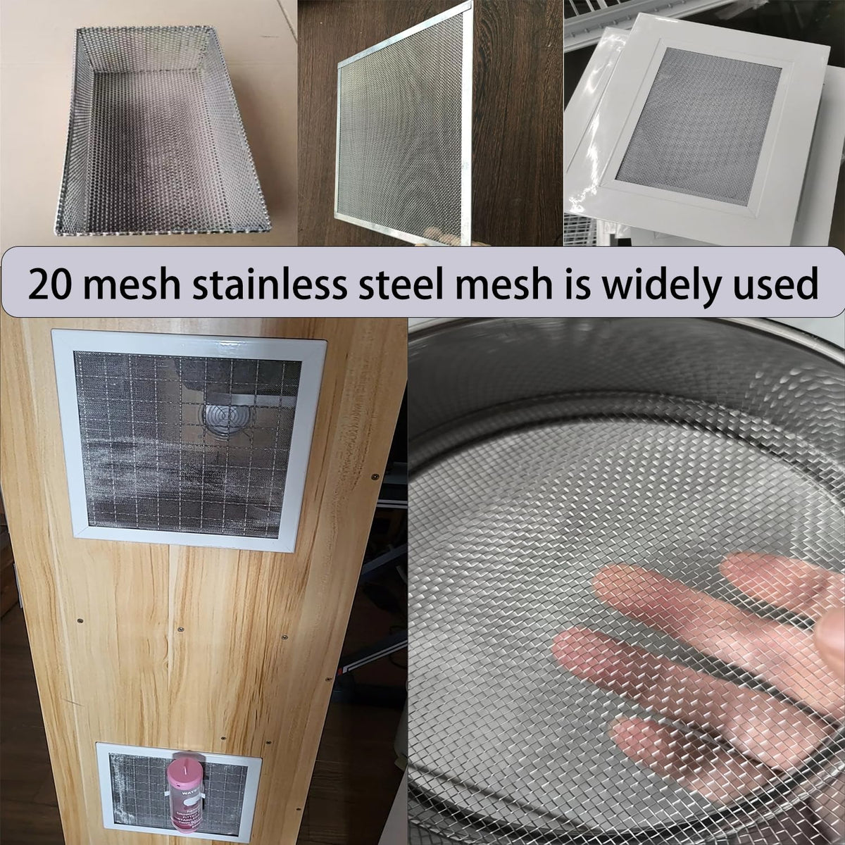 Stainless Steel Wire Mesh Screen 15.7 X 47 in 20 Mesh Z743