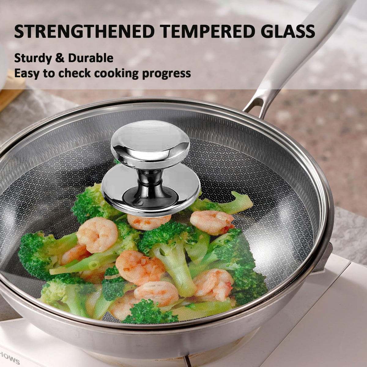 Glass Lids for Frying Pans, Pots, Cast Iron Pans T57114