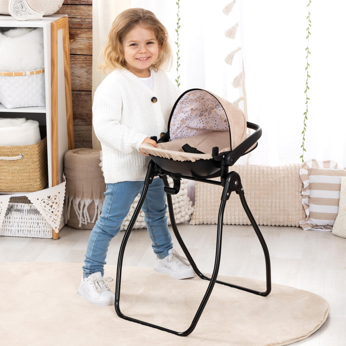 4-in-1 Doll Highchair, Swing, Bed & Car Seat C466