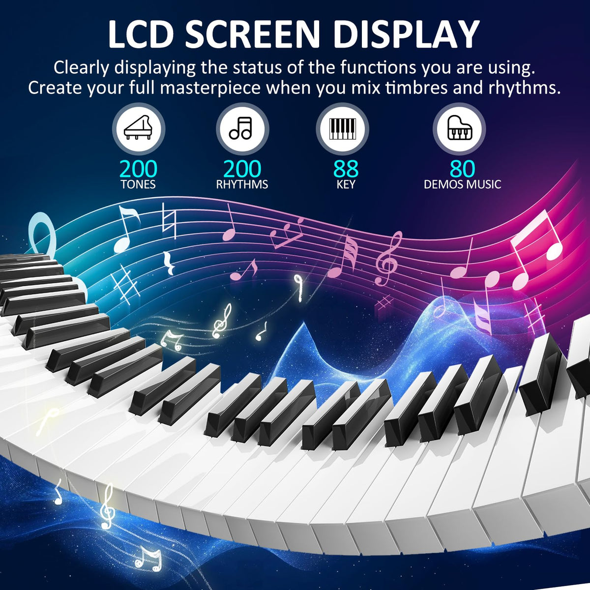 88 Key Semi Weighted Digital Piano with Sustain Pedal C6332