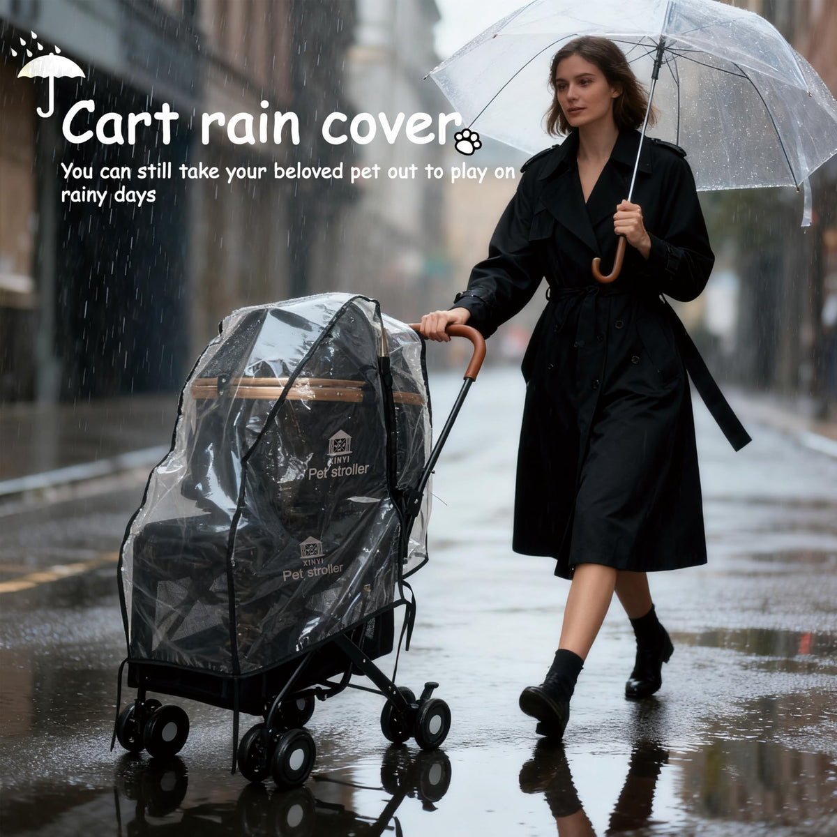 XL Extra-Large Double Pet Stroller with Weather Cover R27126