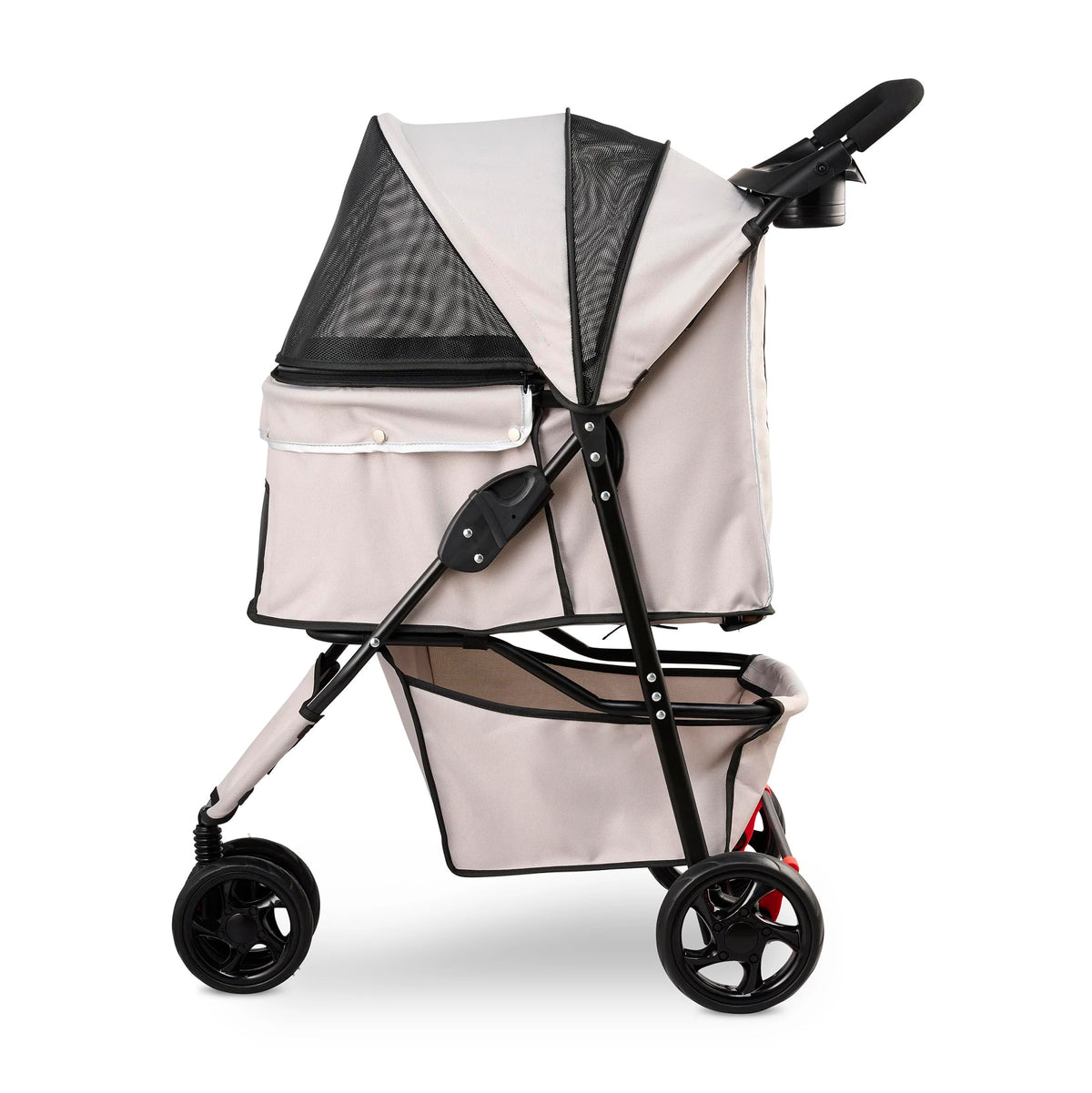 Khaki Pet Stroller with Mesh Canopy I526129