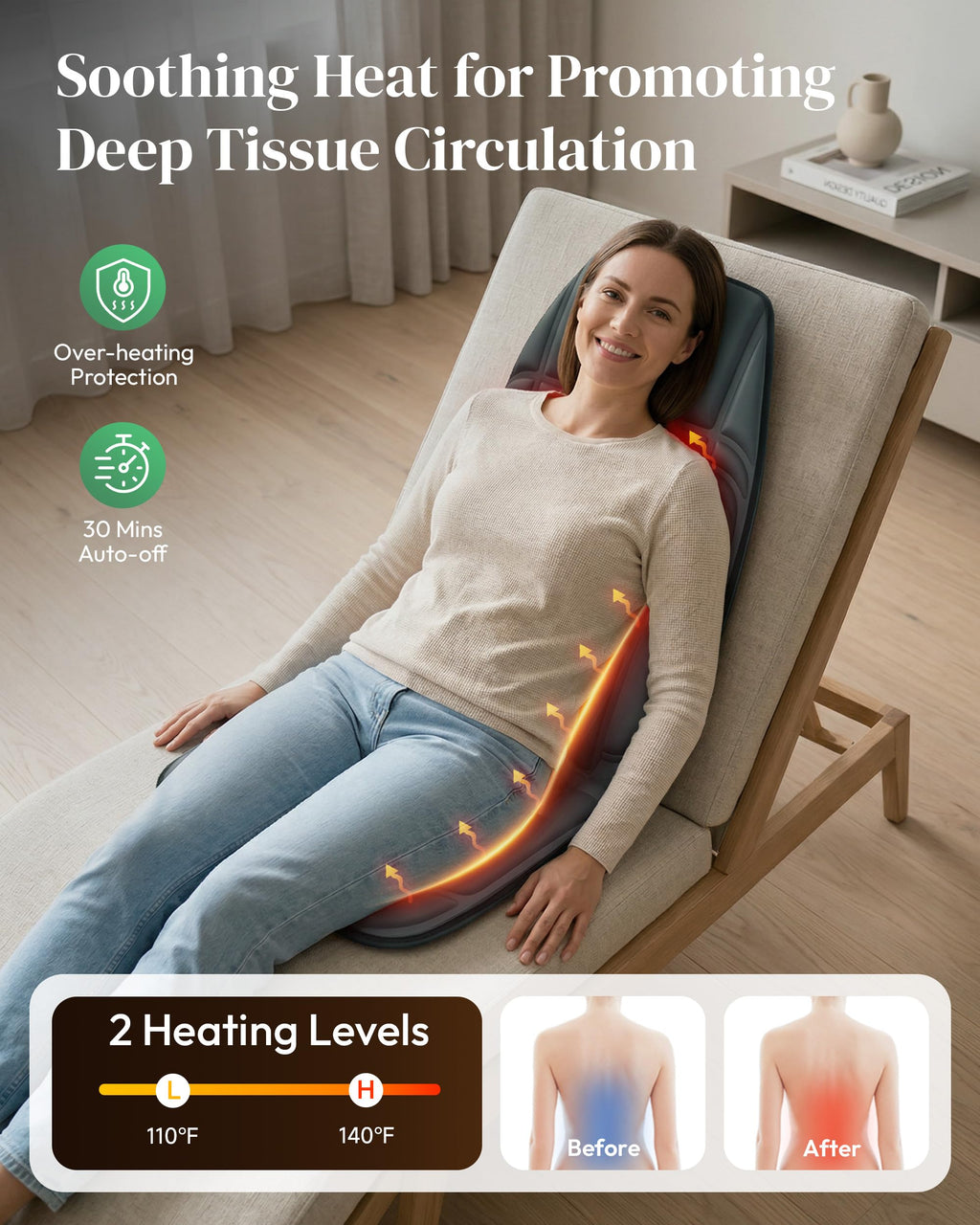 Vibration Massage Chair Pad with Heat U894156