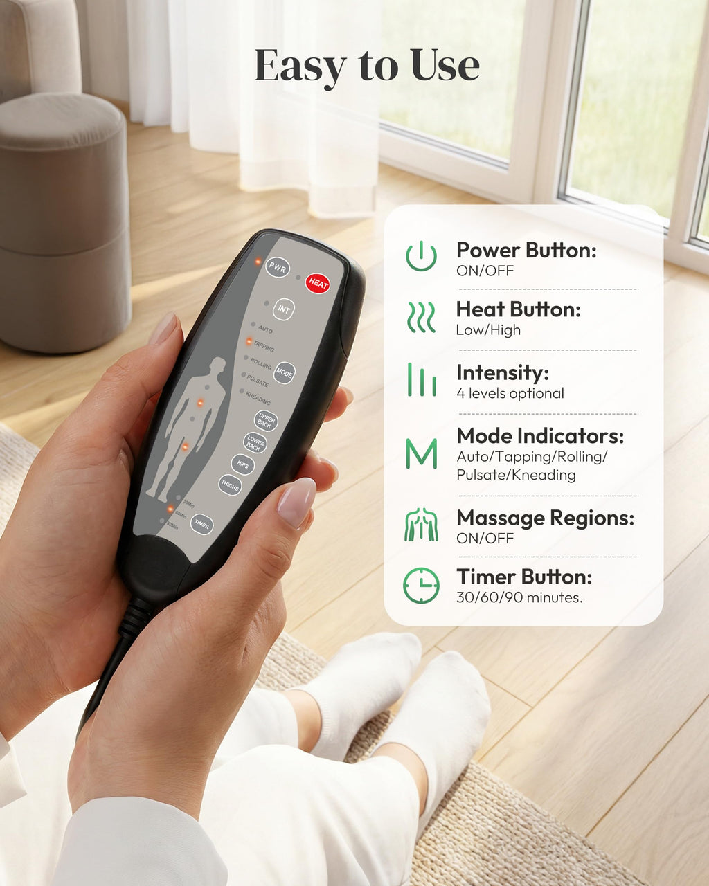 Vibration Massage Chair Pad with Heat U894156