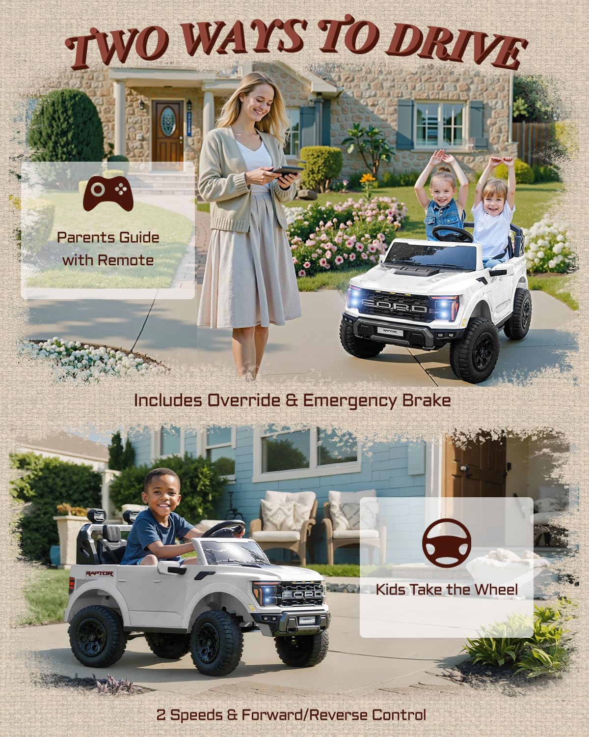 24V 2 Seater Kids Ride On Truck with Remote Control M65576