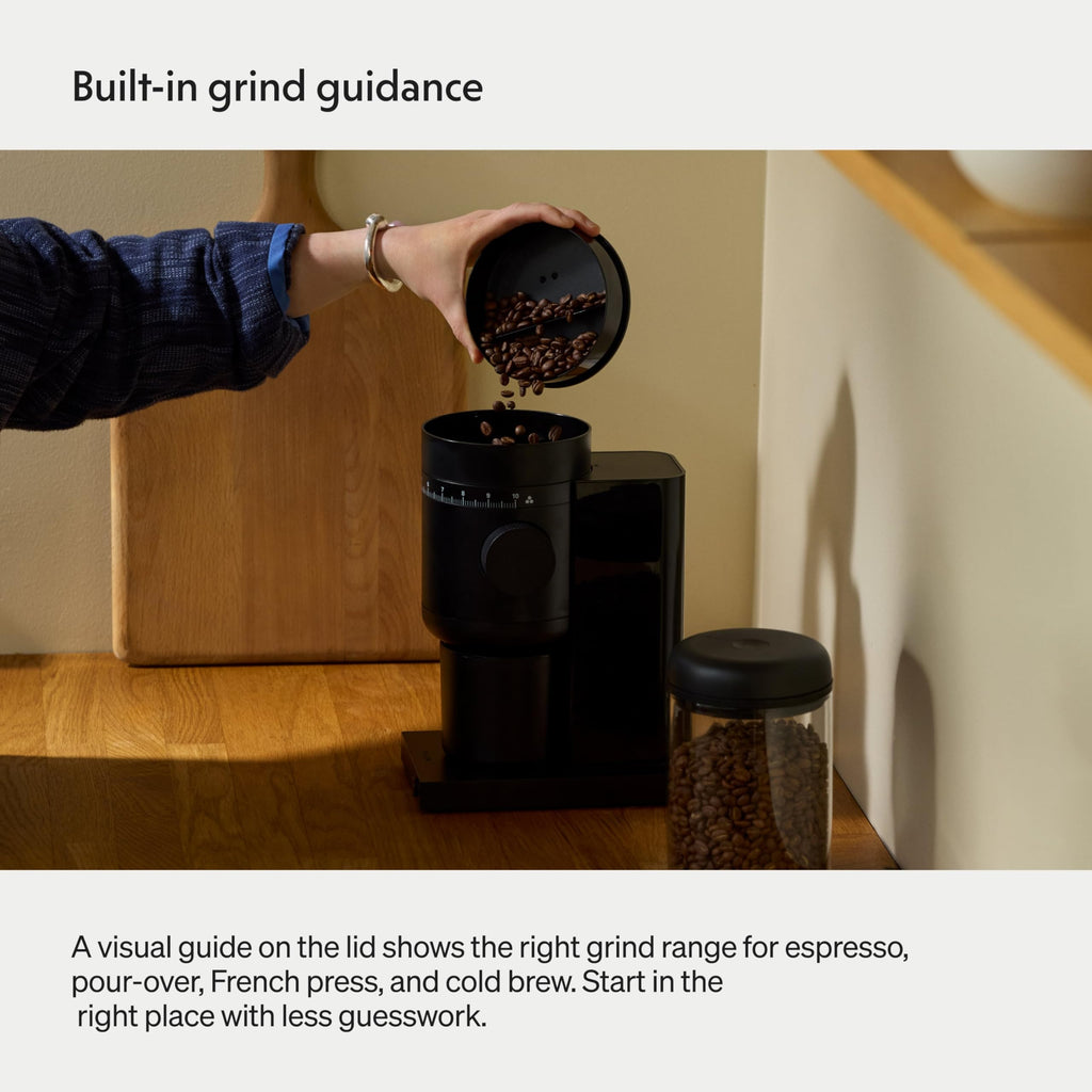 Electric Conical Burr Coffee Grinder, 48 mm Burrs, Black S949739