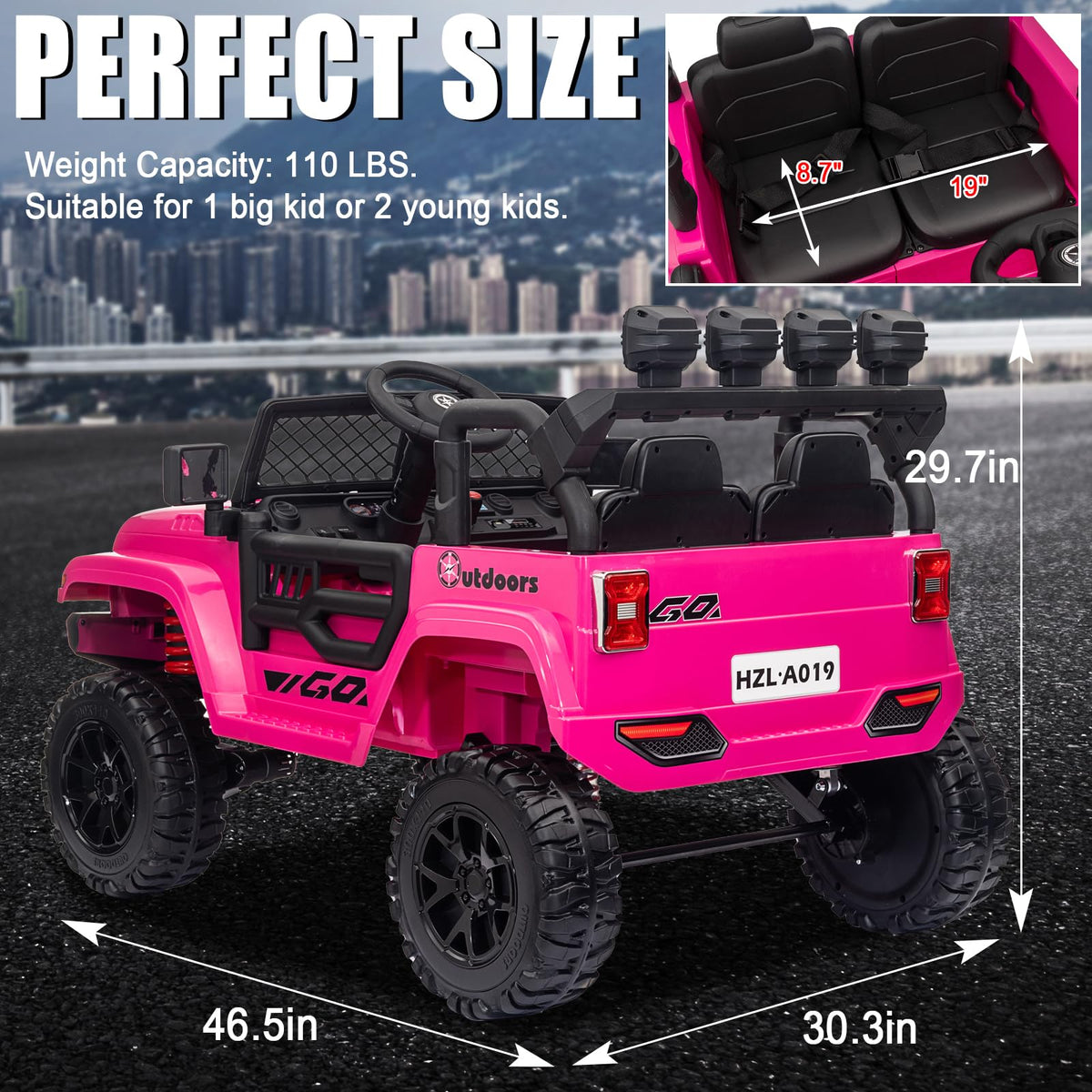 24V 2 Seater Battery Powered Ride On Truck with Remote Control C812