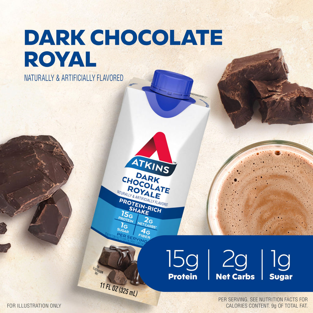 Dark Chocolate Protein Shake, 15g Protein, 2g Net Carb, 12 Count & Peanut Butter Cups, 0g Sugar, 20 Count L800