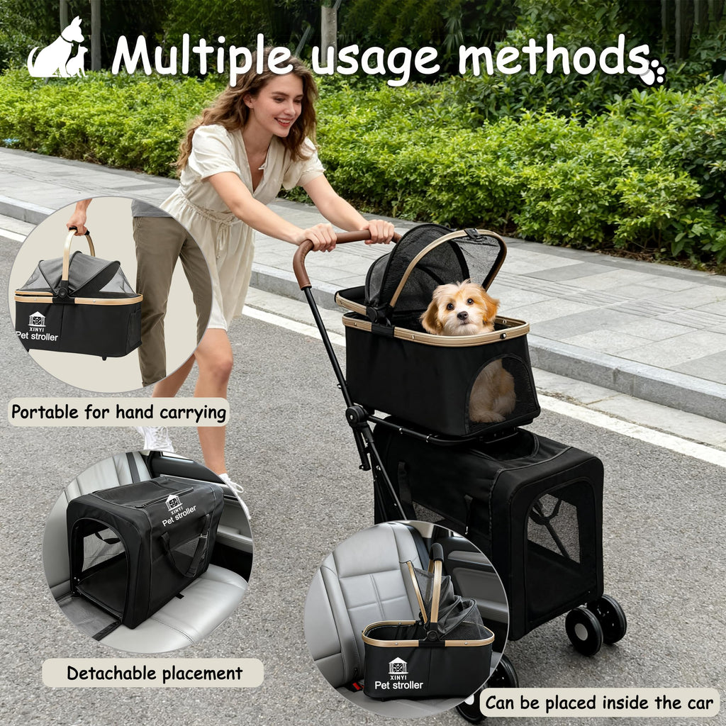 XL Extra-Large Double Pet Stroller with Weather Cover R27126