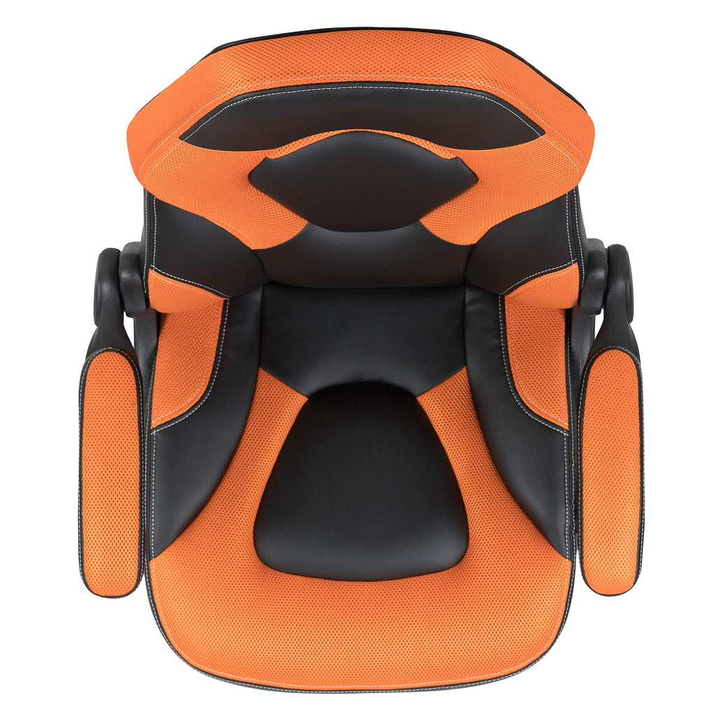 Orange Black Ergonomic Gaming Chair with Flip-up Arms L338